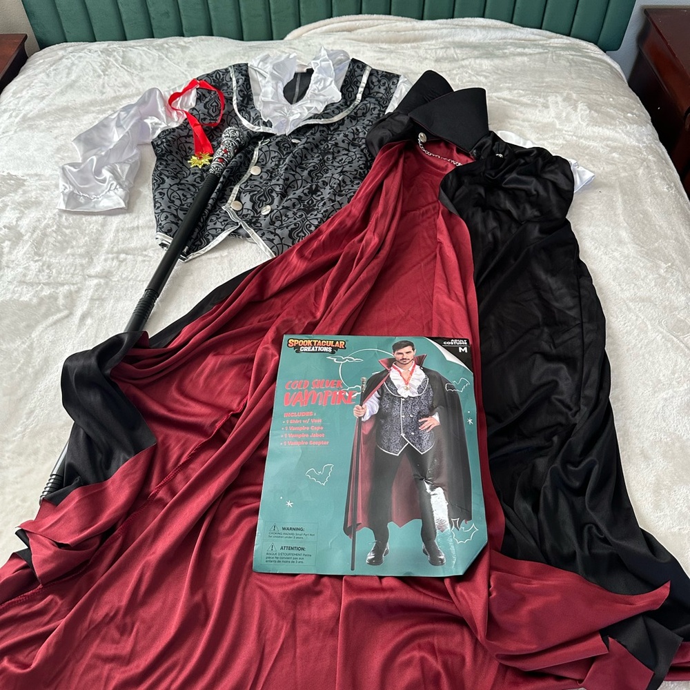 Vampire Costume with Cape and Vest
